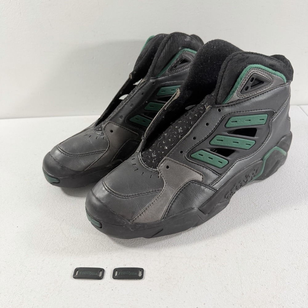 Vintage 1993 Adidas Streetball 2 Men's Basketball Shoes Black Green Size 9.5